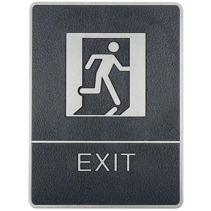 Exit Türschild mit Blindenschrift und erhabenem Symbol