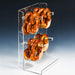Transparentes Brezel-Display aus Acryl mit 4 Haltestangen zur hygienischen Präsentation von Brezeln und Laugengebäck in Bäckerei und Buffet