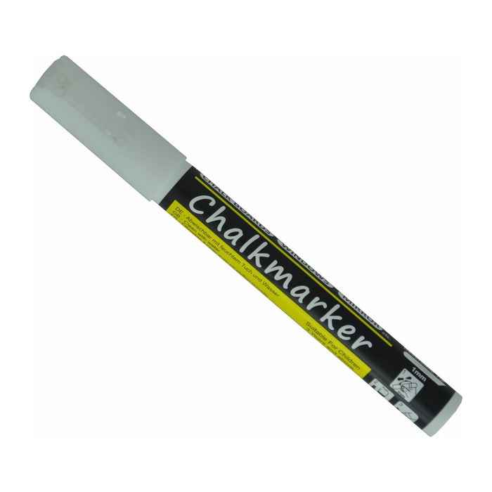 Chalkmarker 1 mm in Weiß – feiner Kreidemarker für Kreidetafeln und Glas