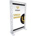 Weiße CROWN TRUSS 10 Bannerwand mit 80 x 201 cm Druckfläche für Messen und Ausstellungen