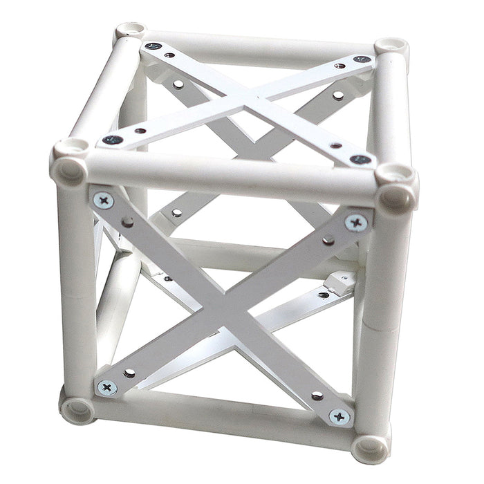Weißer Eckverbinder für CROWN TRUSS 10 Traversenmodule und modulare Messebausysteme