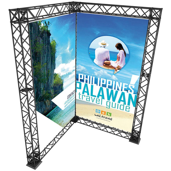 CROWN TRUSS 10 Eckwand Bannerwand mit individuellem Werbedruck für Messen, Events und Marketingaktionen