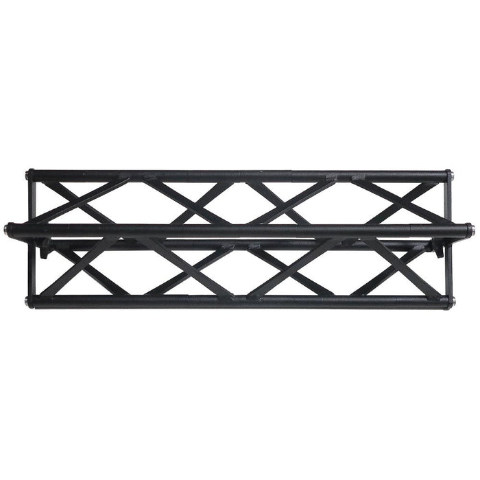 Schwarzes Traversenprofil CROWN TRUSS 10 als Bestandteil modularer Messewände und Messestände