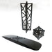 Komponenten der CROWN TRUSS 10 Triple Banner Wall mit Standfuß, Traversenprofil und Eckverbinder in Schwarz