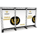 CROWN TRUSS 10 Triple Banner Wall in Schwarz mit drei Bannerflächen für Messebau, Ausstellungen und Promotionaktionen