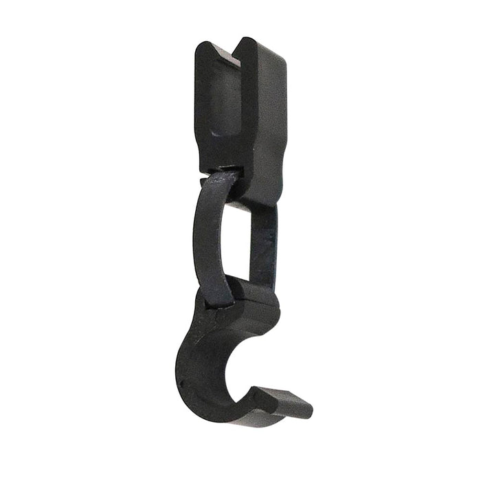 Schwarzer CROWN TRUSS 10x10 Bottom Clip zur Bannerbefestigung an Messewänden