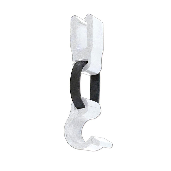 Weißer CROWN TRUSS 10x10 Bottom Clip für Banner und Grafiken an Messewänden