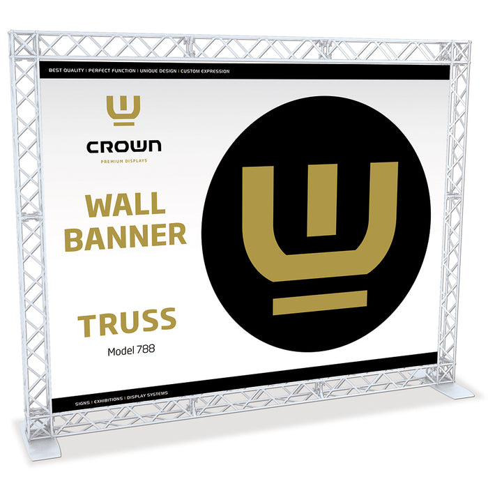 crown truss 15 banner messewand weiss traversensystem freistehend fuer messestand event hintergrundsystem