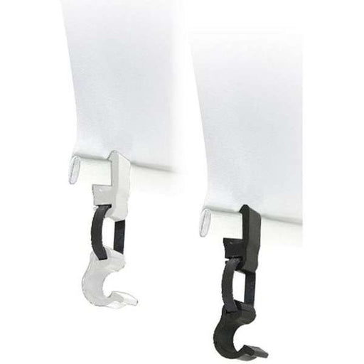 CROWN TRUSS 15 Bottom Clips in Schwarz und Weiß zur unteren Bannerbefestigung an Messewänden