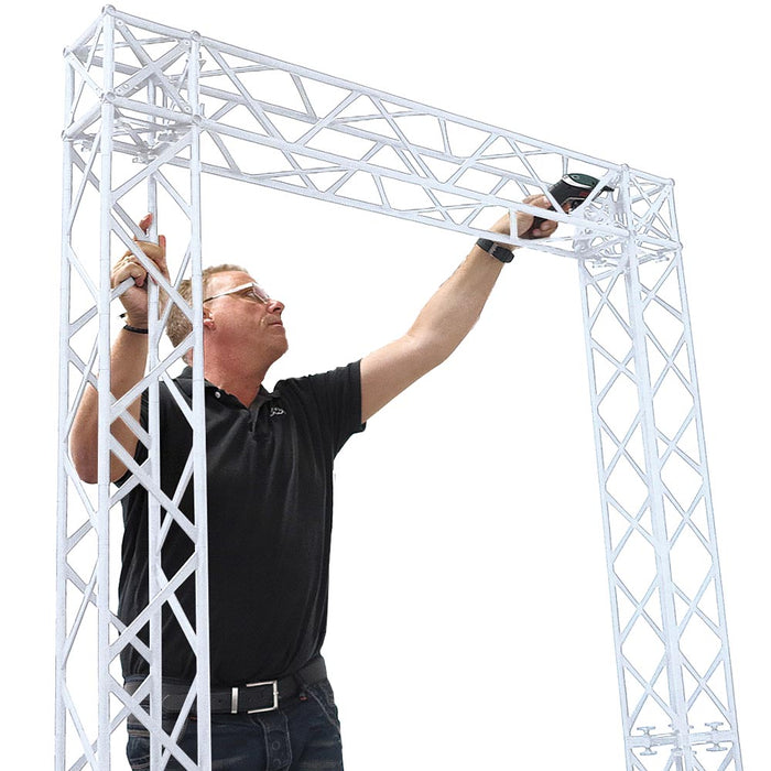 aufbau crown truss 15 messewand traversensystem montage freistehende bannerwand messestand system
