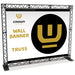 crown truss 15 messewand mit banner als hintergrundsystem fuer messestand event promotion schwarz