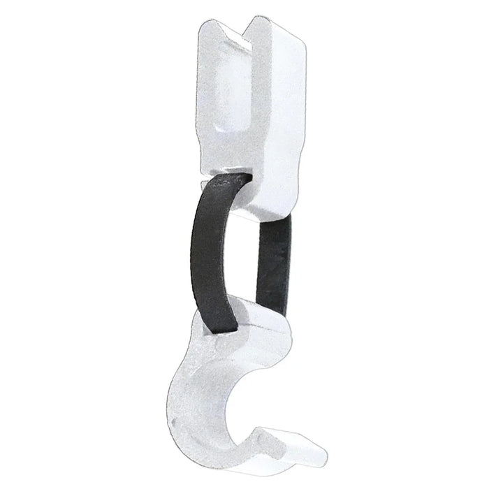 Weißer Top Clip für CROWN TRUSS 15 Traversensysteme zur Bannerbefestigung