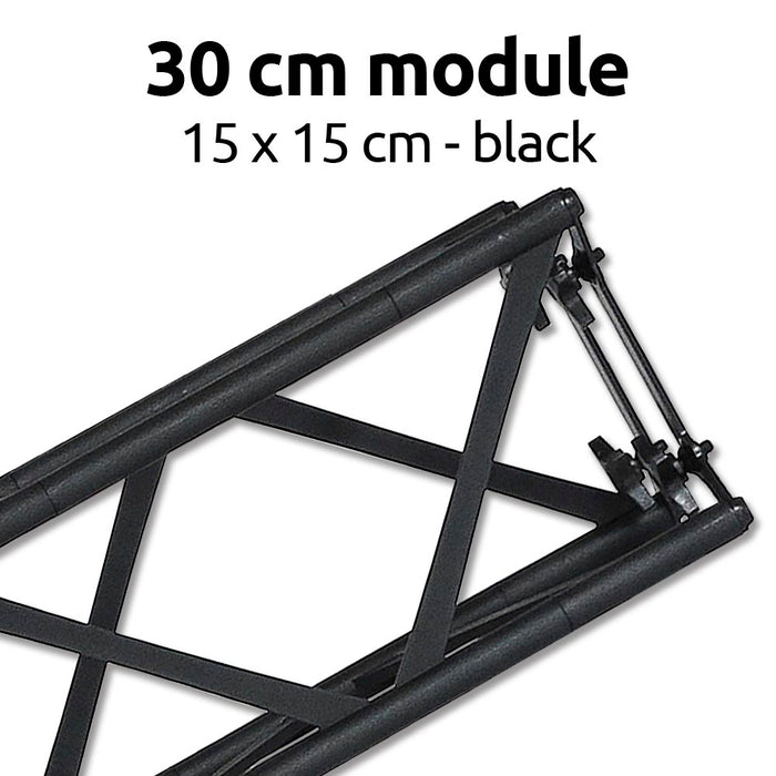 Crown Truss 15 Traversen Modul Schwarz 30 cm für modularen Messebau