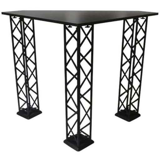 Crown Truss Counter Dreieck in Schwarz, stabile Messetheke 95 x 95 cm, Frontansicht