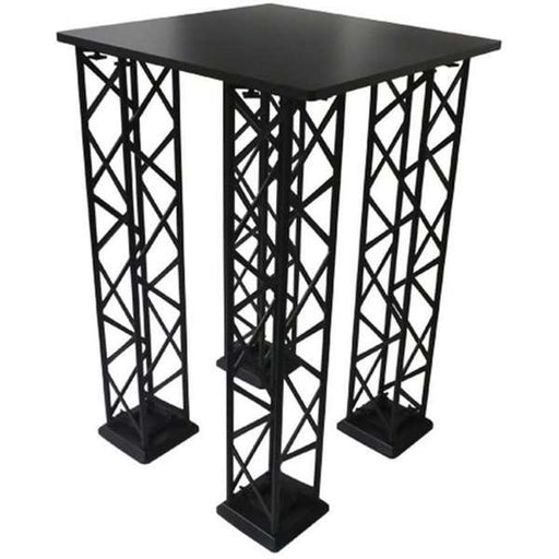 Quadratische Crown Truss Messetheke Schwarz 65 x 98 cm mit Traversensystem