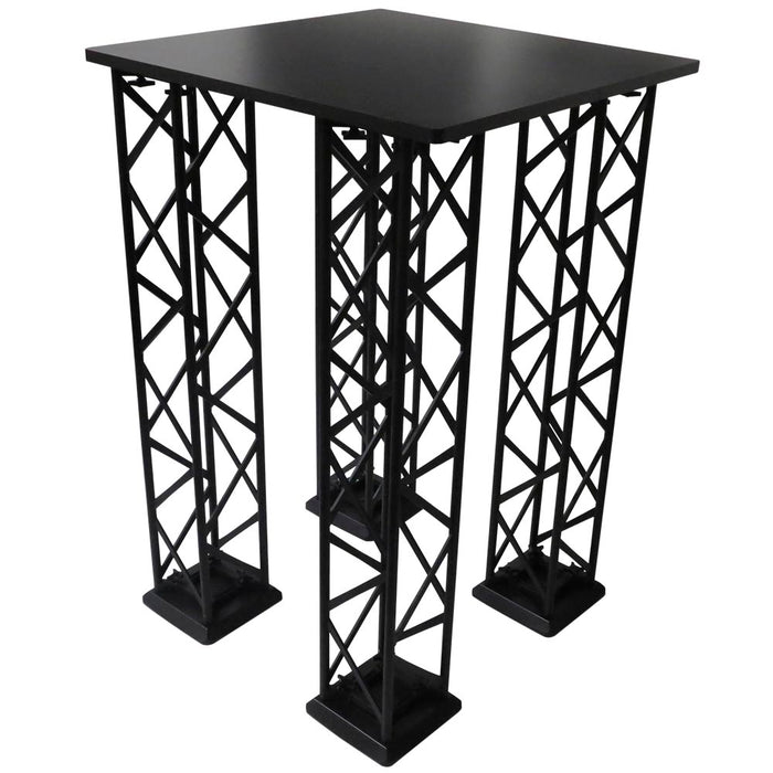 Schwarze Counter Tischplatte montiert auf einem CROWN TRUSS Traversensystem