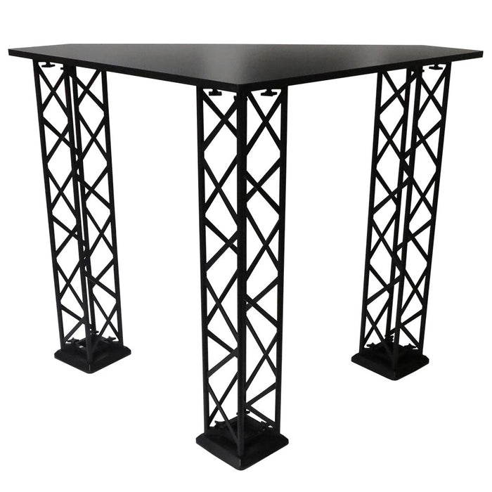 Schwarze Tischplatte 95 x 95 cm für dreieckige CROWN TRUSS Messecounter