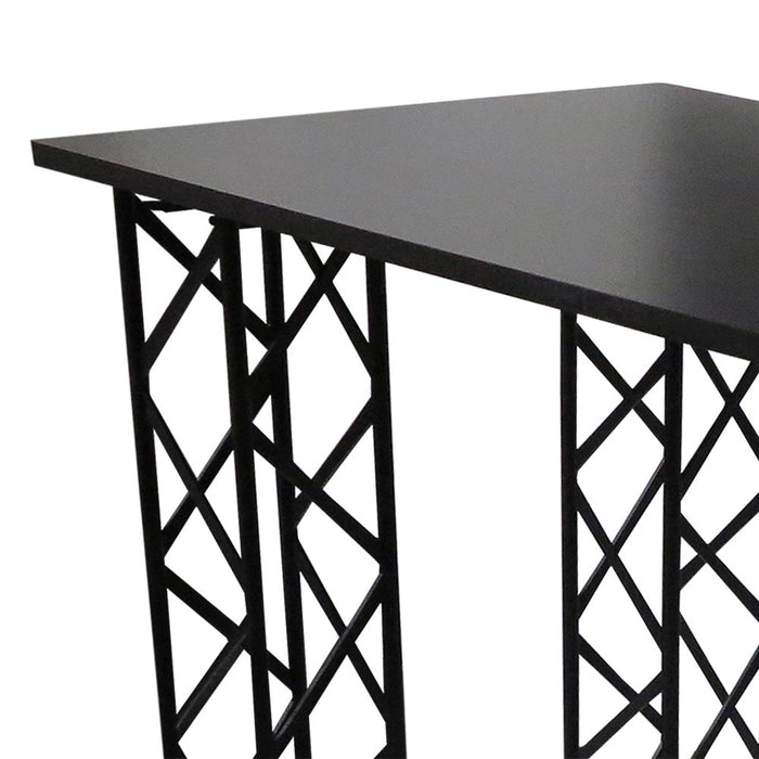 Schwarze rechteckige Tischplatte für CROWN TRUSS Messetheken und Promotioncounter