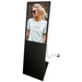 Digitale Infostele indoor mit Display, schwarzer Digital-Signage-Ständer aus lackiertem Stahl