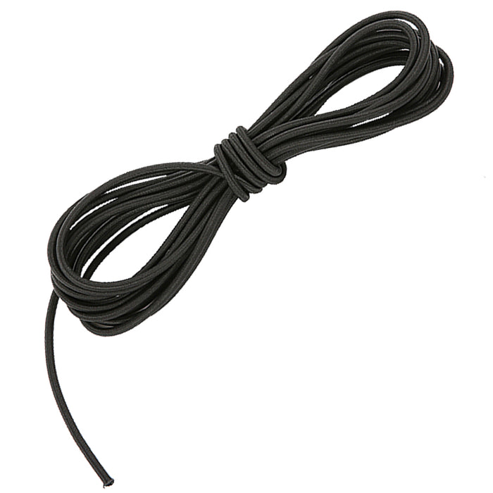 Aufgerollte schwarze elastische Kordel mit 4 mm Durchmesser, 20 m lang, für Bannerrahmen