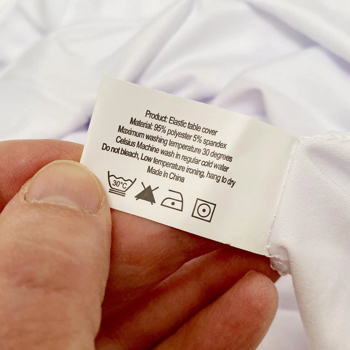 Reinigungshinweis für Stehtisch-Hussen