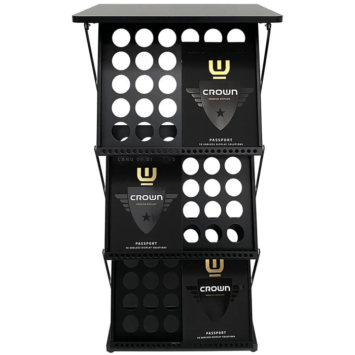 Faltbarer Prospekthalter aus Metall in Schwarz