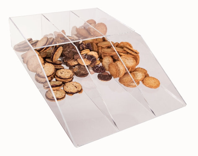 Gebäckschütte 3-fach Acryl transparent für Snacks