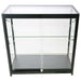 Glasvitrine Duo ohne Schrank in Schwarz mit LED-Spots, leicht schräge Ansicht