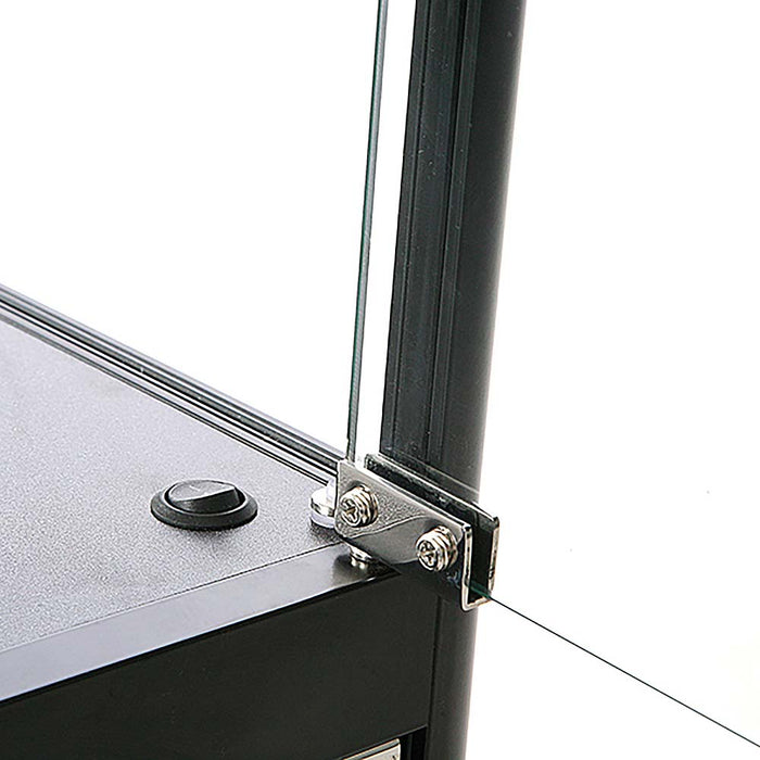 LED-Schalter und Glasbodenhalter der Glasvitrine Duo ohne Schrank in Schwarz