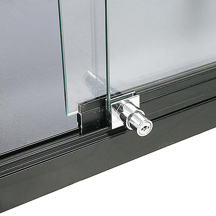 Schloss an der Schiebetür der Glasvitrine Duo ohne Schrank in Schwarz, Detailansicht
