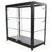 Glasvitrine Duo ohne Schrank in Schwarz mit LED-Spots, Schrägansicht