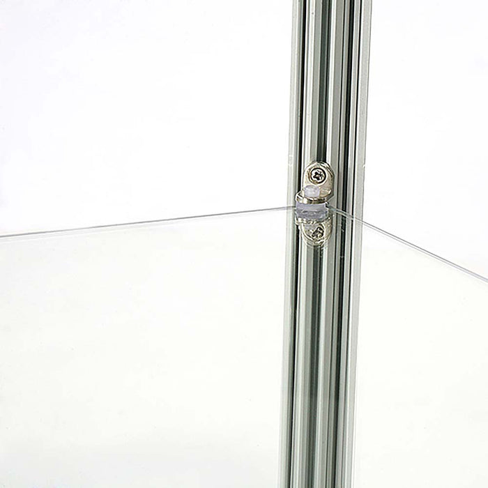 Glasbodenhalter der Glasvitrine Duo ohne Schrank in Silber, Detailansicht