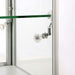 LED-Spot am Glasboden der Glasvitrine Duo ohne Schrank in Silber, Detailansicht