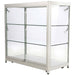 Glasvitrine Duo ohne Schrank in Silber mit LED-Spots, Schrägansicht
