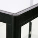 Eckprofil der Glasvitrine Duo Tisch mit Schrank in Schwarz, Detailansicht