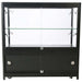 Glasvitrine Duo Tisch mit Schrank in Schwarz mit LED-Spots, Frontansicht