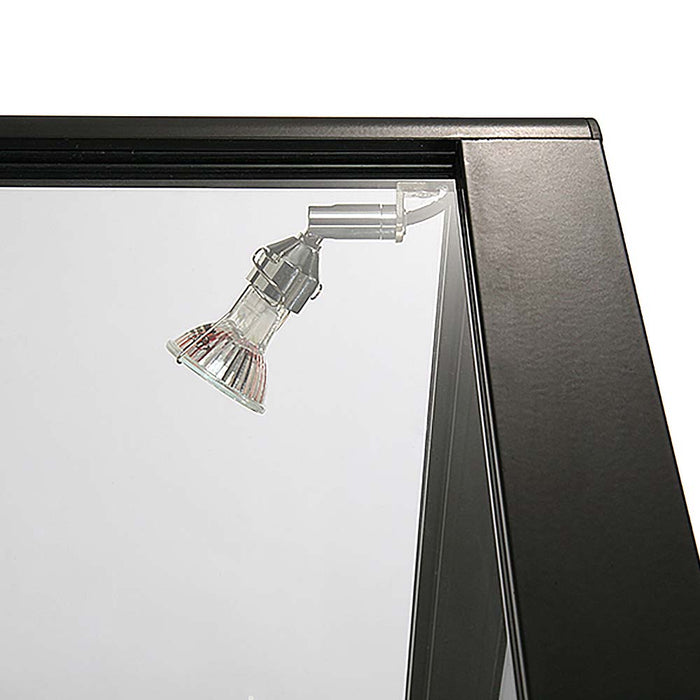 LED-Spot an der Glasvitrine Duo Tisch mit Schrank in Schwarz, Detailansicht