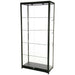 Glasvitrine Duo Tower ohne Schrank in Schwarz mit LED, Schrägansicht
