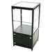 Schwarze Glasvitrine Solo mit Glastür, Glasablage und Stauraum im Unterschrank