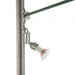 Seitlicher LED-Spot an der silbernen Glasvitrine Solo Tower