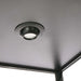 LED-Spot an der schwarzen Glasvitrine Solo Tower