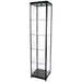 Glasvitrine Solo Tower in Schwarz mit vier Glasböden und LED-Beleuchtung