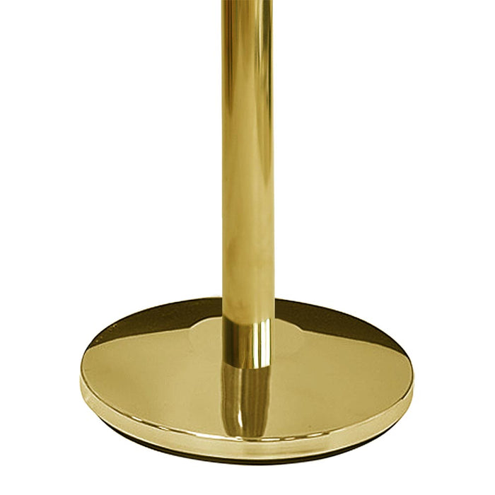 Detailaufnahme des goldenen Standfußes eines Premium Absperrpfostens