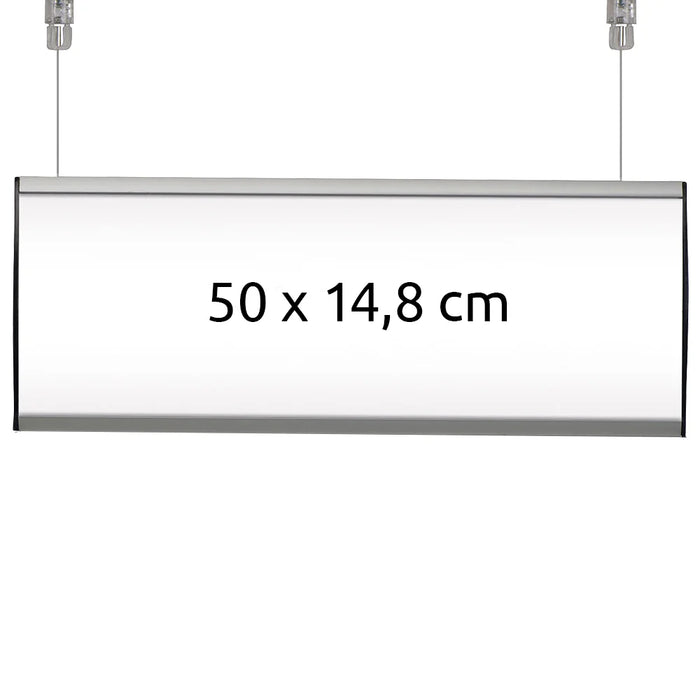 Großes hängendes Hinweisschild 50 x 14,8 cm für professionelle Gebäudebeschilderung