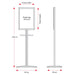 Maßzeichnung Infoständer mit Klapprahmen A4 / A3: Höhe 150 cm, Fuß 42 x 30 cm