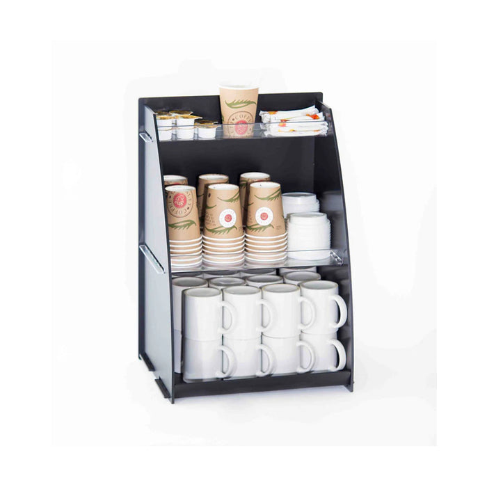 Organizer für Coffee to go Station mit Becherspender und Serviettenfach