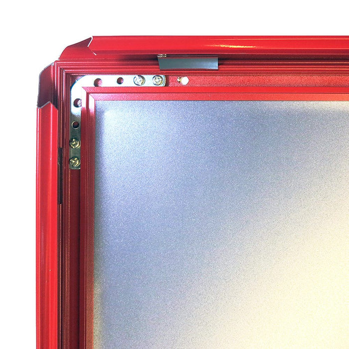 Klapprahmen 32 mm in Rot – Ecke von innen mit Eckverbinder
