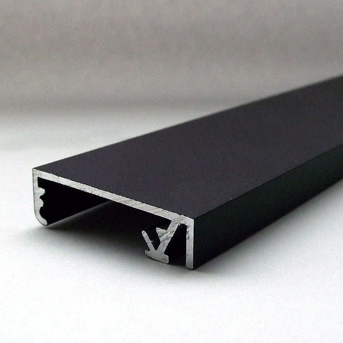 Klapprahmen 33 mm in Schwarz mit Struktur – Aluminiumprofil im Querschnitt