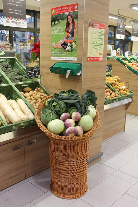 Korbaufsteller aus Weide für Obst und Gemüse