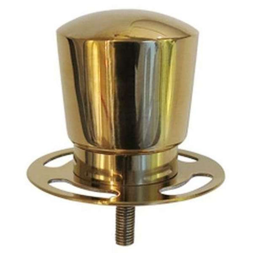 Goldener Kordelkopf als Seilhalter für Absperrpfosten und Personenleitsysteme